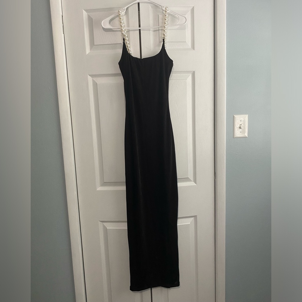 Pearl Strap Maxi Dress